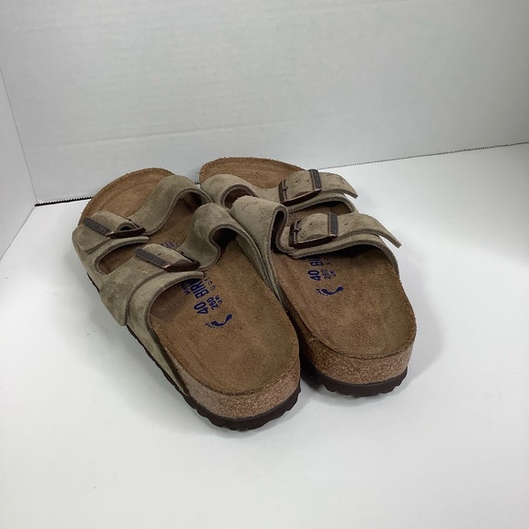 BIRKENSTOCK ARIZONA TOUPE SUEDE SLIDES - Picture 6 of 7
